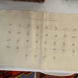 GATHRE American Sign Language Placemat in Cream